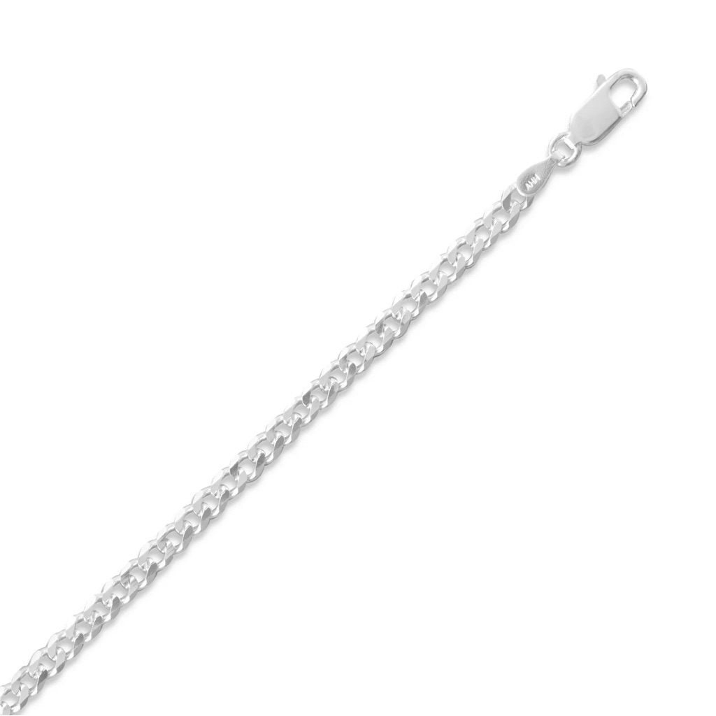New - 3mm 30” Sterling Silver 080 Curb Chain Necklace